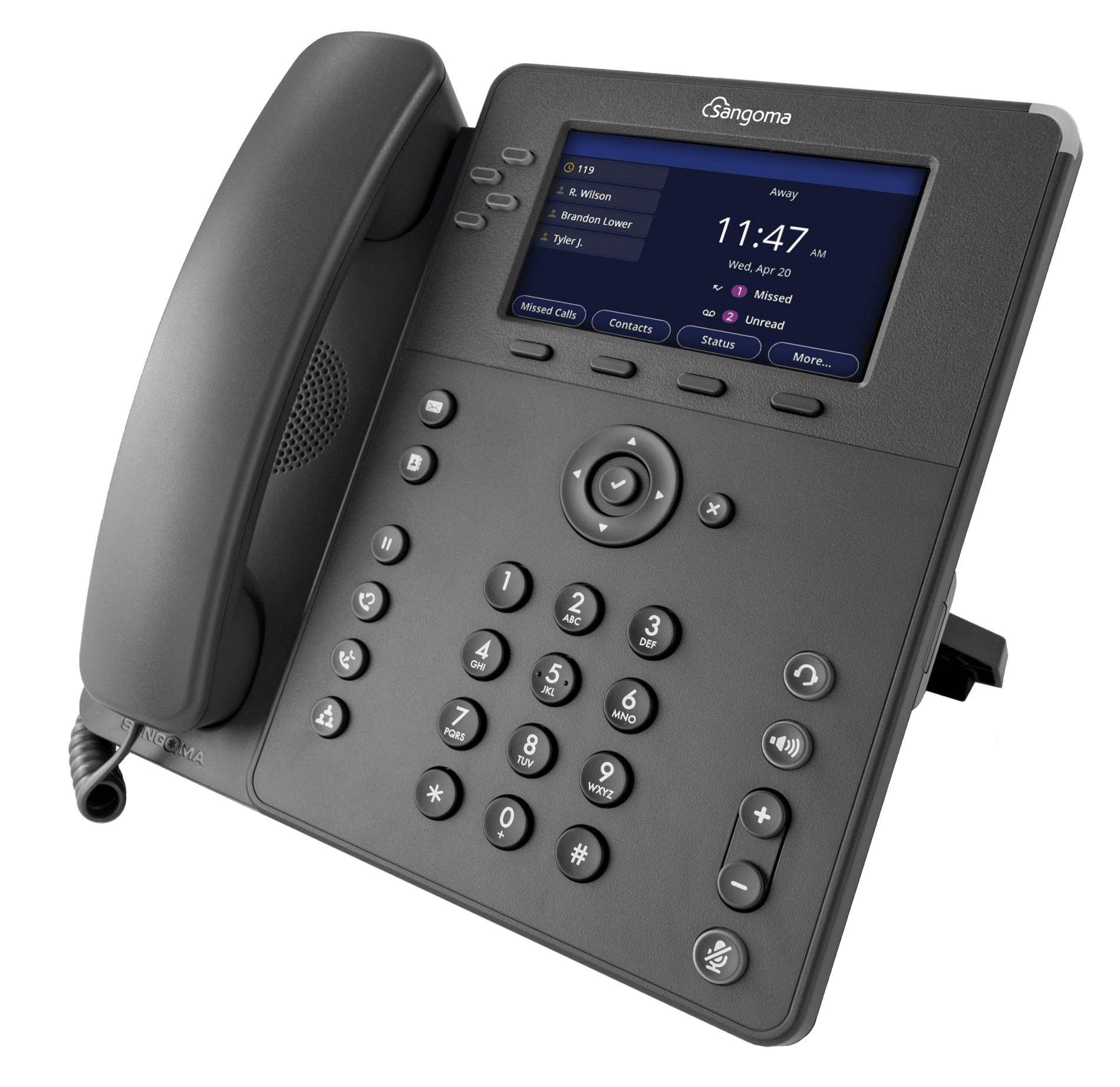 Sangoma P320 Phone, 4-Line, HD Voice, Gigabit Ethernet, 1 x USB, 4.3″ IPS Color Display