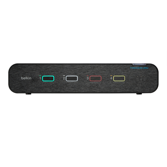 Belkin 4-Port Dual Head DP/HDMI to DP/HDMI Video Secure Desktop KVM Switch, No CAC PP4.0