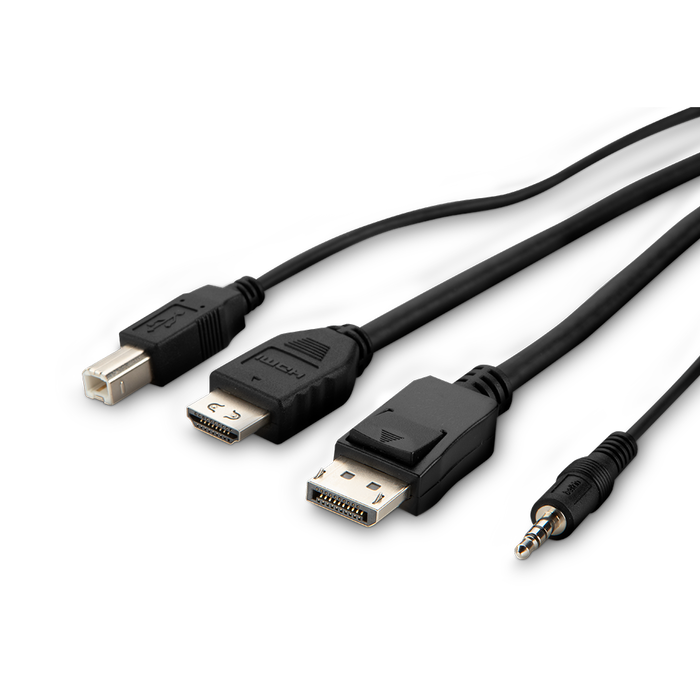 TAA Dual-Head DVI-D to HDMI and DP to DP KVM Combo Cable, 3m