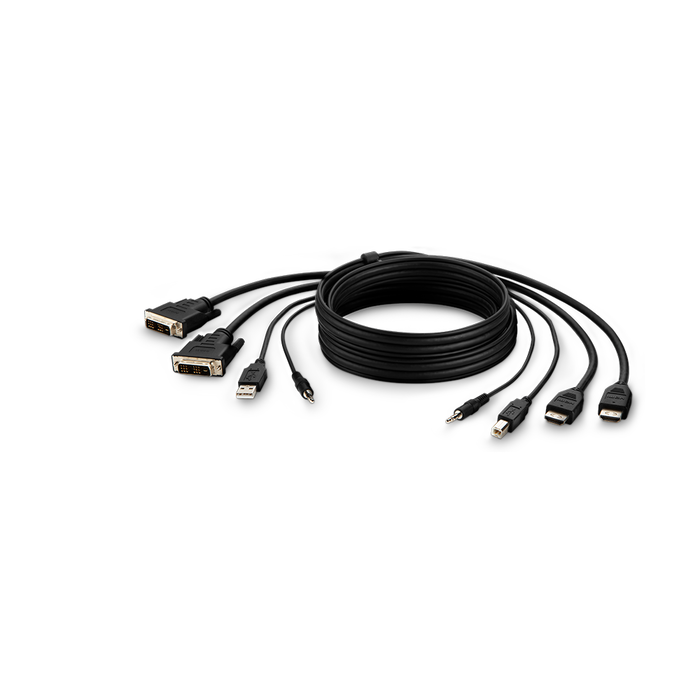 TAA Dual-Head DVI-D to HDMI High Retention KVM Combo Cable, 3m