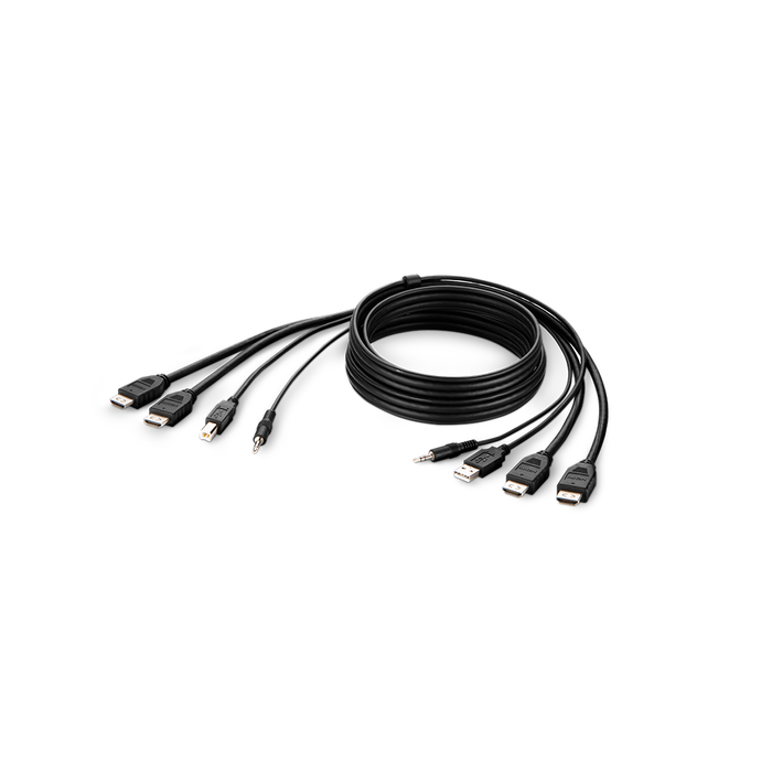 TAA Dual-Head HDMI to HDMI High Retention KVM Combo Cable, 3m