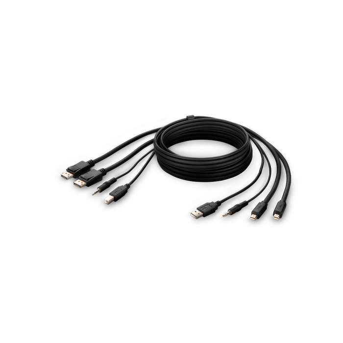 TAA Dual-Head MiniDP to DP KVM Combo Cable,3m