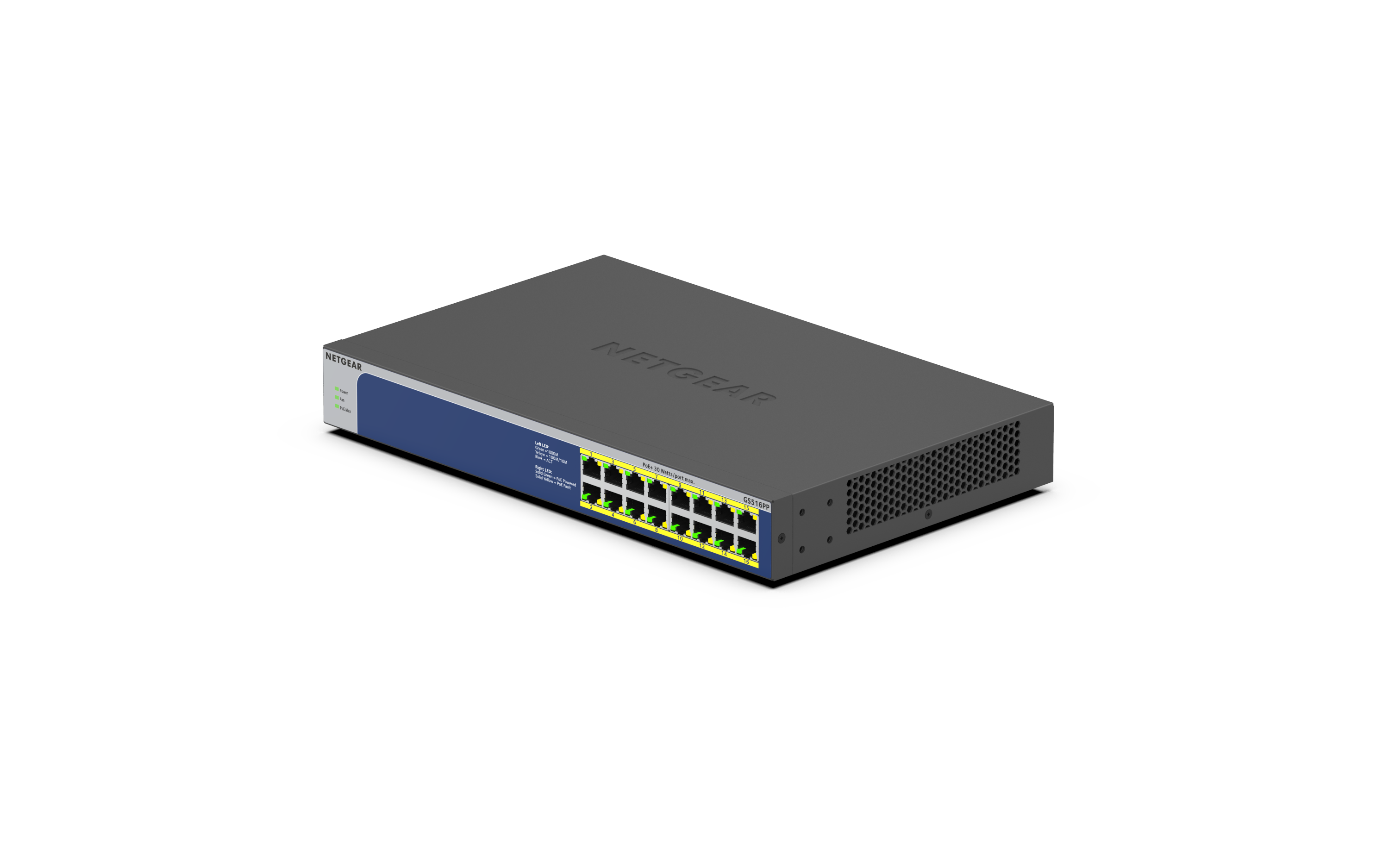 16-Port Gigabit Ethernet High-Power PoE+ Unmanaged Switch (260W)
