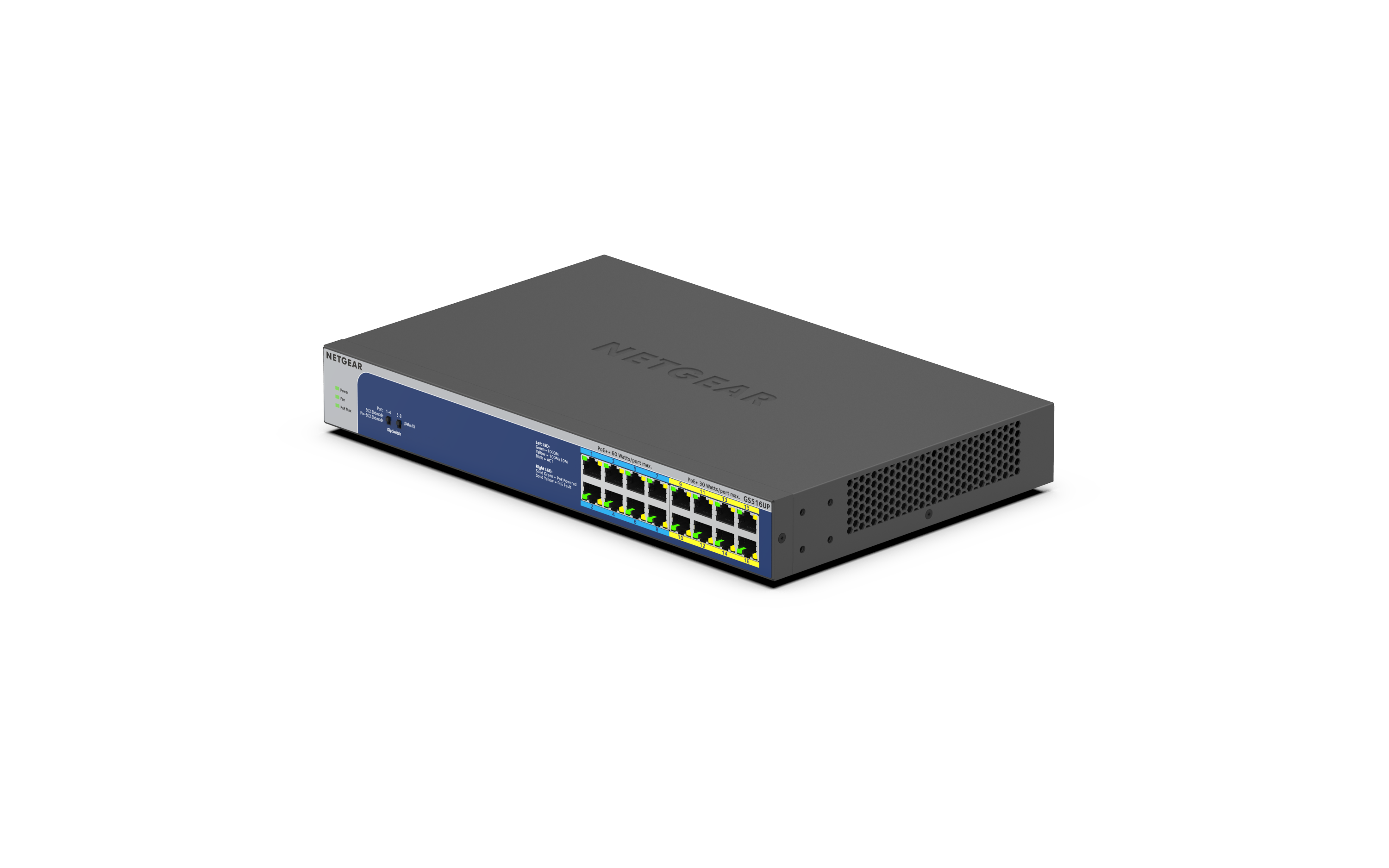 16-Port Gigabit Ethernet High-Power PoE+ Unmanaged Switch with 8-Ports PoE++ (380W)
