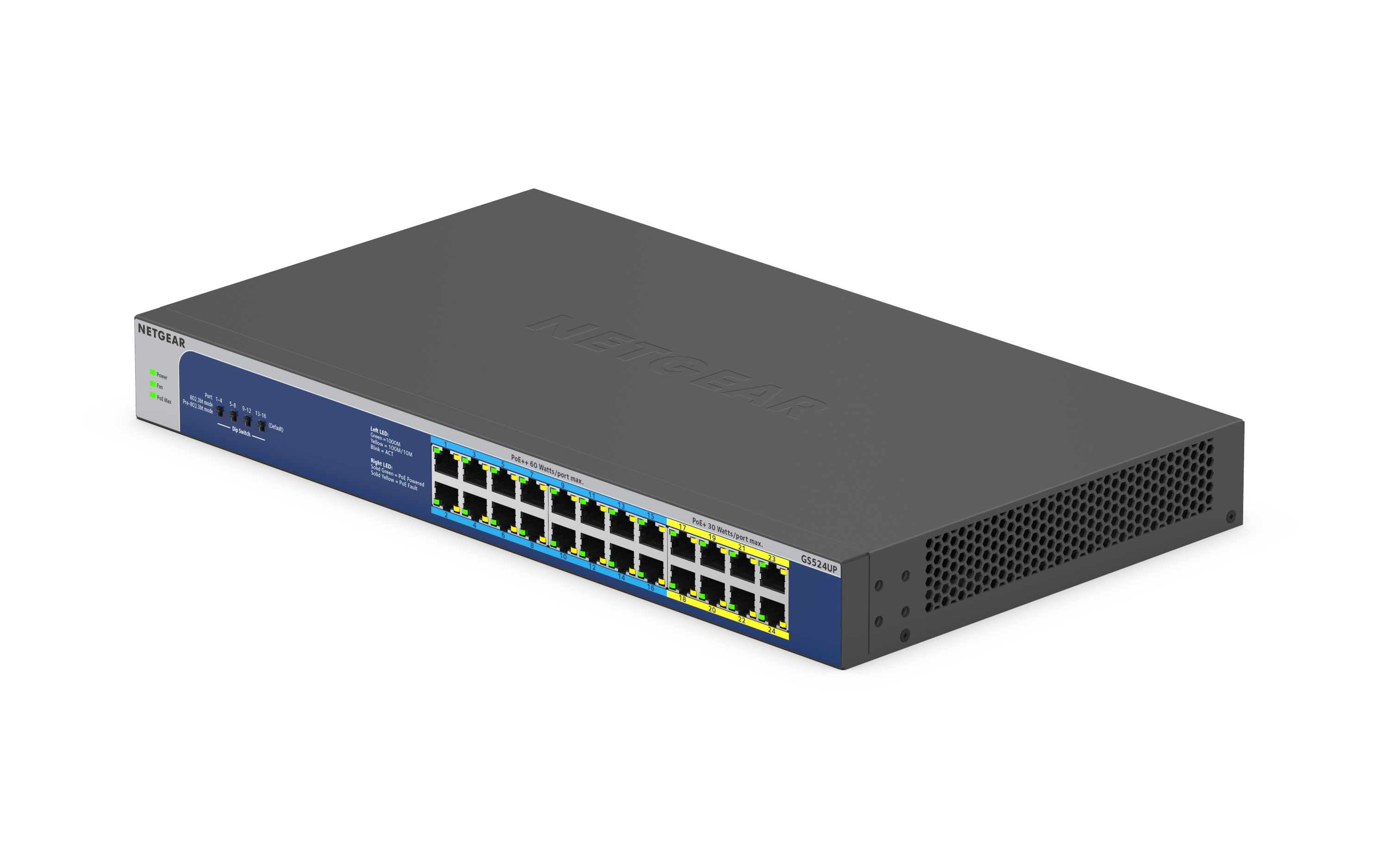 24-Port Gigabit Ethernet High-Power PoE+ Unmanaged Switch with 16-Ports PoE++ (480W)
