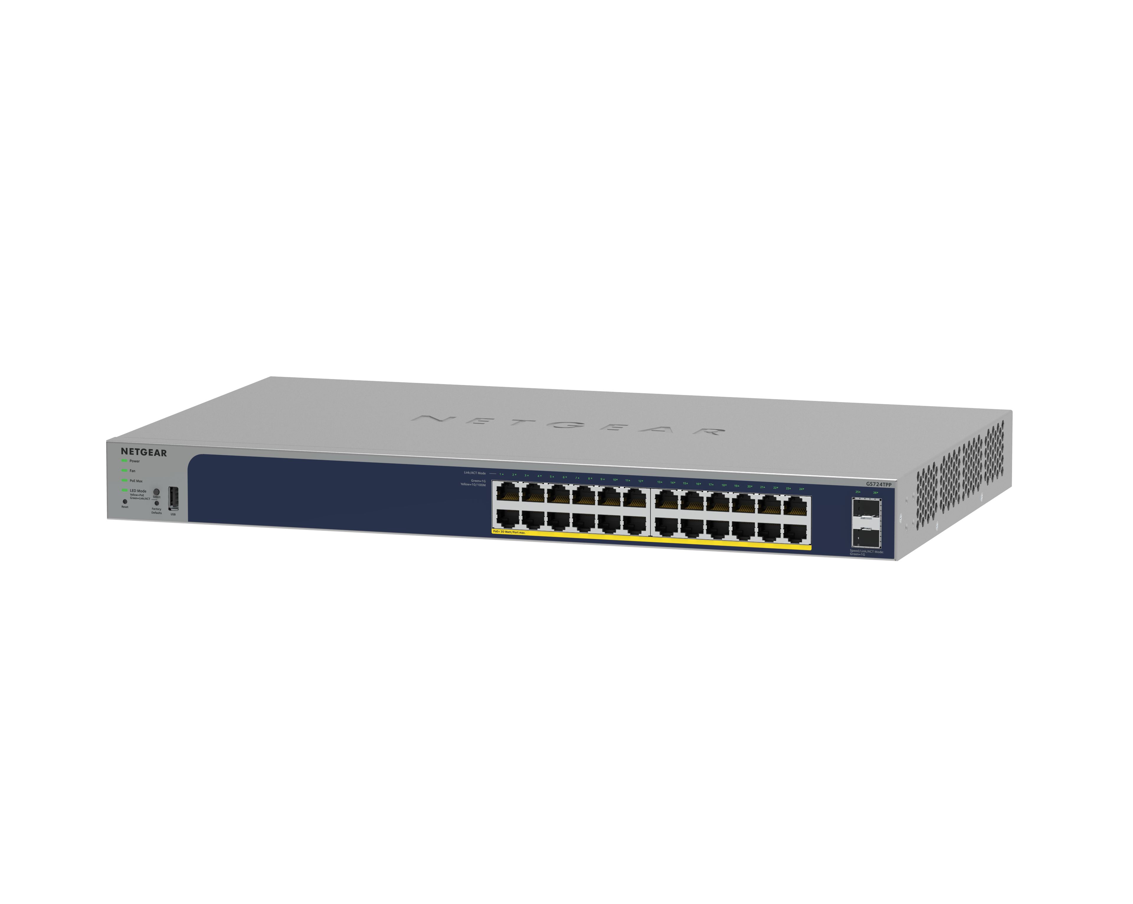 24 Port Gigabit Ethernet PoE+ Smart Switch w/ optional Remote/Cloud Management and 2 SFP Ports (380W)